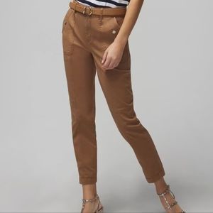 WHITE HOUSE BLACK MARKET high-rise pret-a-jet slim ankle pant 12R glazed praline
